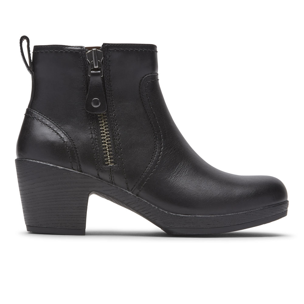 Botas Rockport Mulher Pretas - Cobb Hill Presley Zipper - 21597XNDC